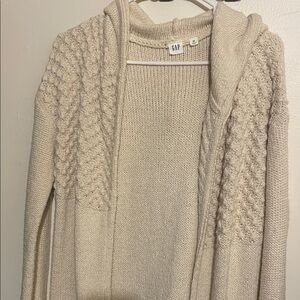 GAP Beige Textured Cardigan with Fringe